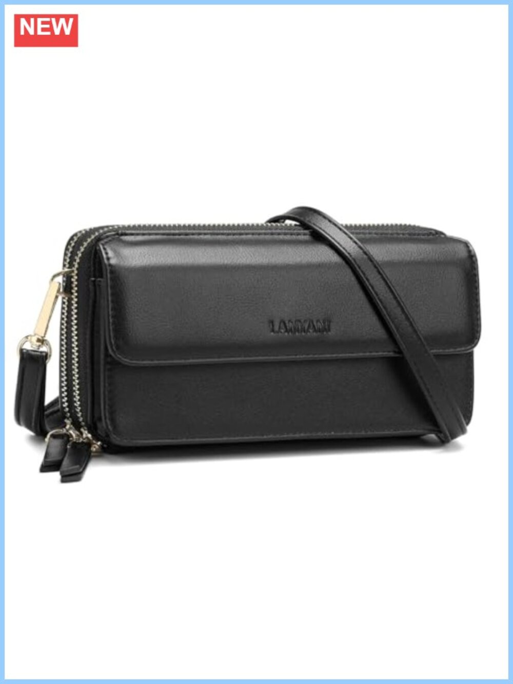 RFID Crossbody Wallet Wristlet Purse Synthetic Leather Phone Pocket